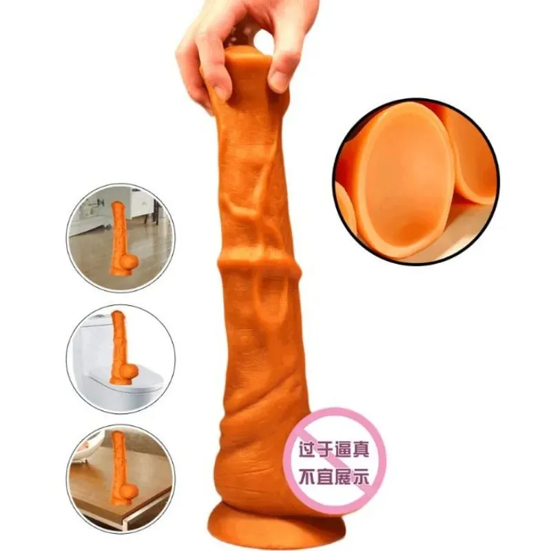 Huge Horse Dildo Realistic Animal Penis Anal Plug Simulation Big Dick Masturbator with Suction Cup Adults Sex Toys for Women Men — image 3