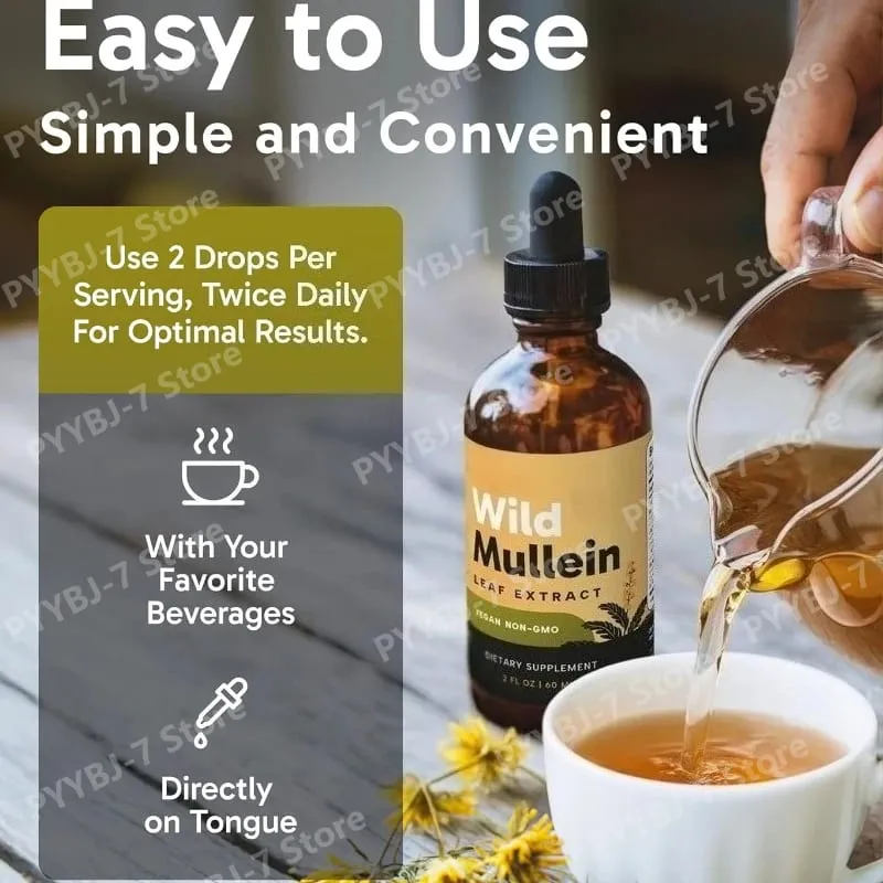 All Natural Mullein Drops with Ginger Lemon for Lung Cleanse and Detox Mullein Leaf Extract for Respiratory Lung Health