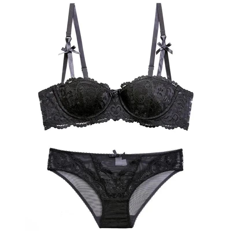 Sexy Bra Set Women Lace Push Up Seamless Bra Lingerie Set Daily Underwear Bra and Panty Set — image 6