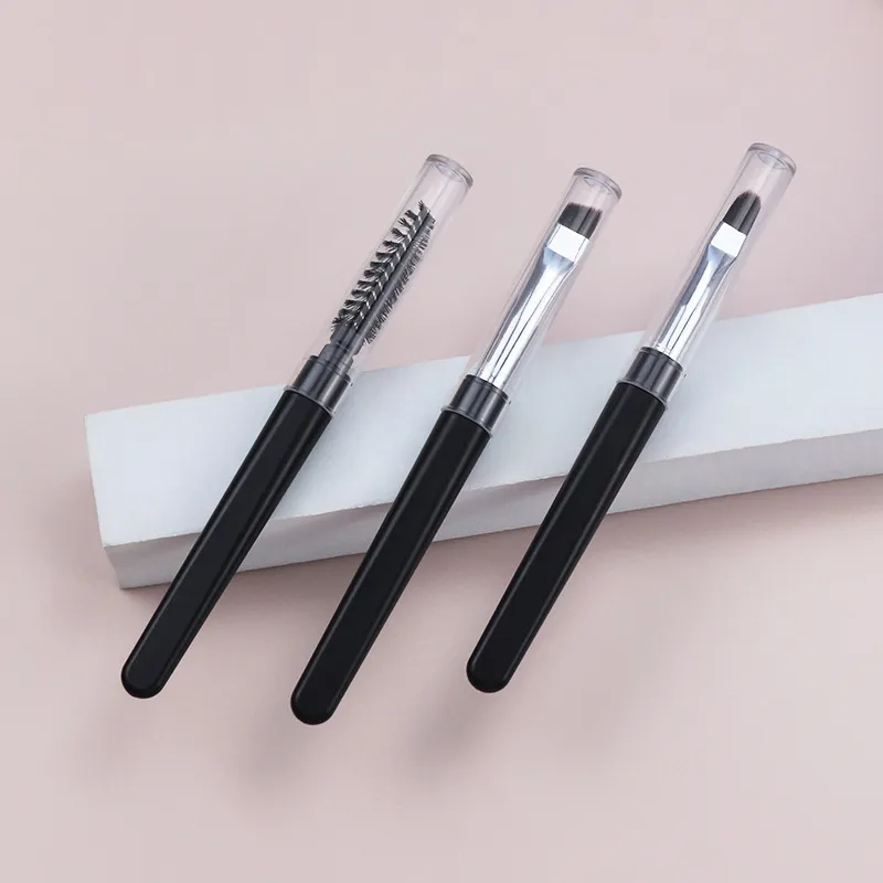 ★▲1PC Portable Eyeshadow Makeup Brushes Travel Size Makeup Brushes Eyebrow Silicone Glit Essential Cosmetic Tools With Lid — image 4