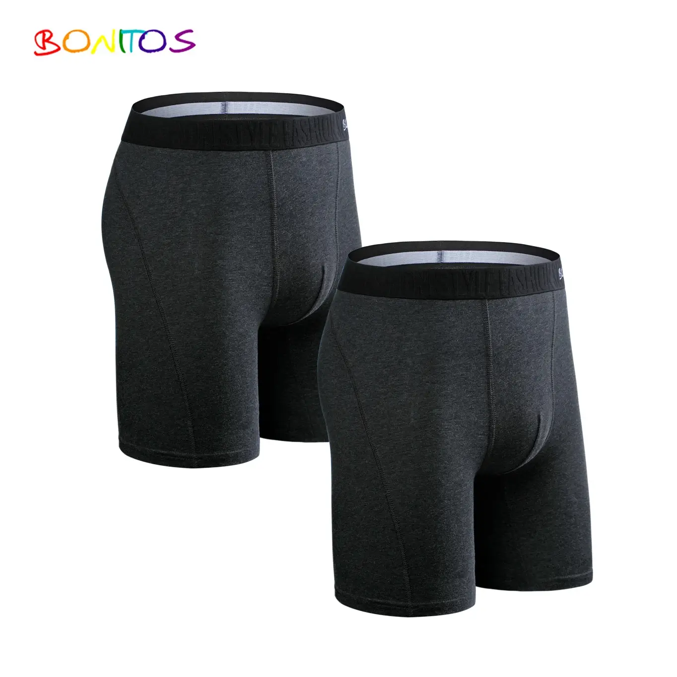 2 pçs pacote de perna longa boxer shorts homens calcinha kit homme boxershorts deslizamento roupa interior para homem algodão masculino sexy conjunto caixa ginásio — image 6