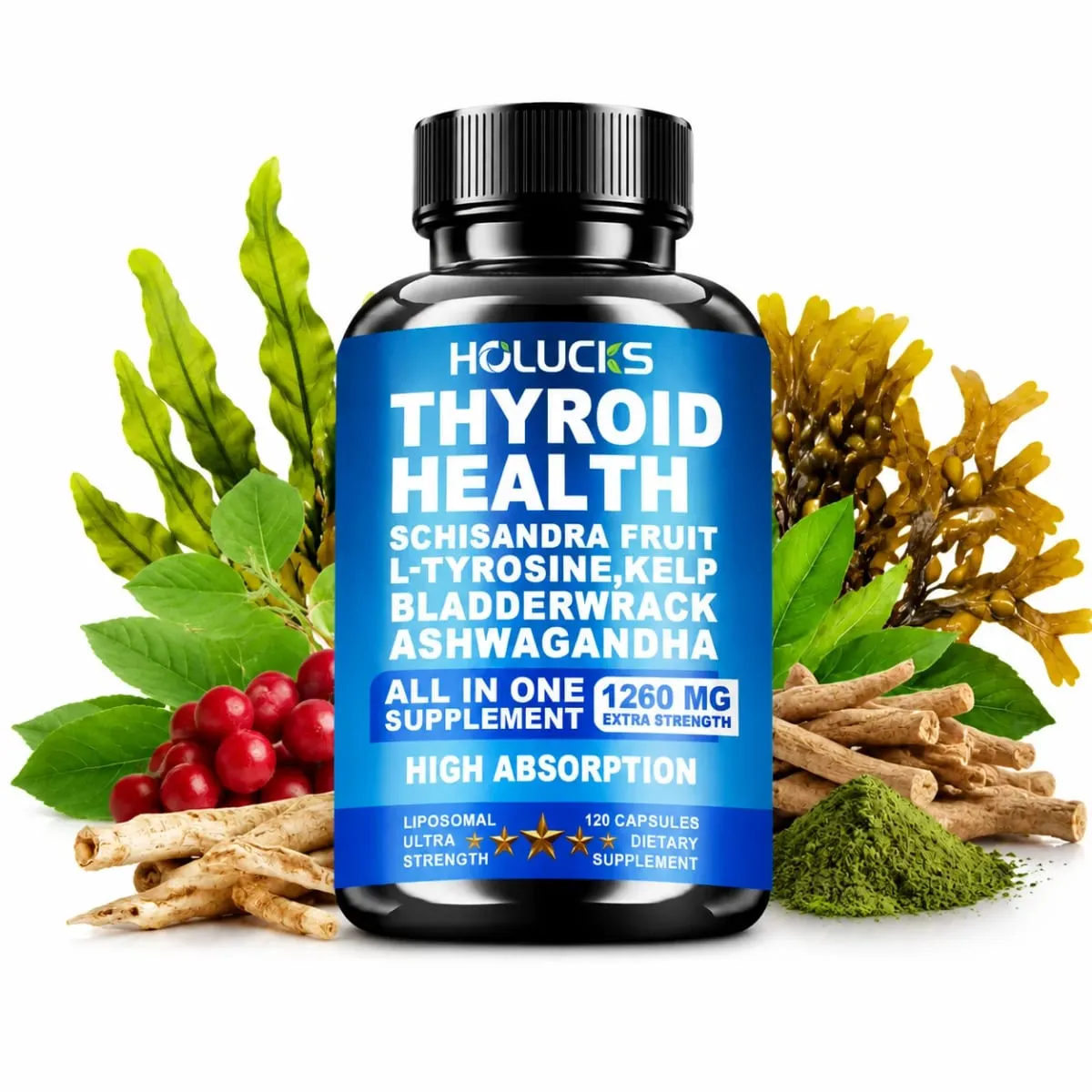 Advanced Thyroid Wellness Capsules with Schisandra Ashwagandha Kelp Improve Metabolism Focus & Whole-body Vitality Immune — image 2