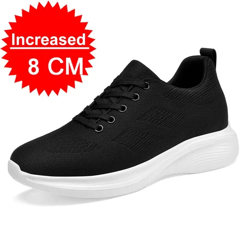 Flying Weaving Breathable Increase 8/10cm Invisible Height Increasing Casual Sneakers Men All Match Non-Slip Soft Walking Shoes — image 13
