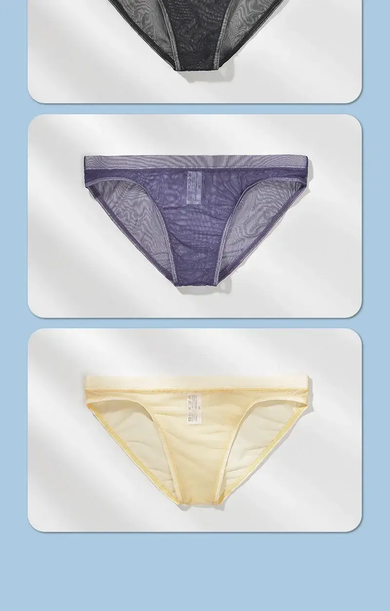 Cueca boxy masculina erótica gays sexy cintura baixa elefante nariz boxer shorts malha fina transparente respirável calcinha leve — image 9