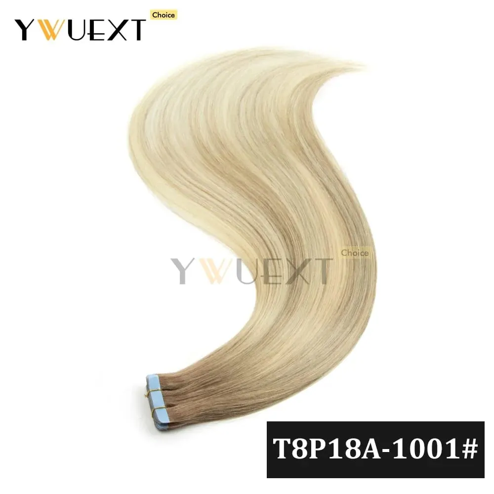 20pcs/Pack Gradient Colors Tape in Human Hair Extensions Add Volume And Length for Women 30g 16-20 inches Salon Quality YWUEXT — image 15