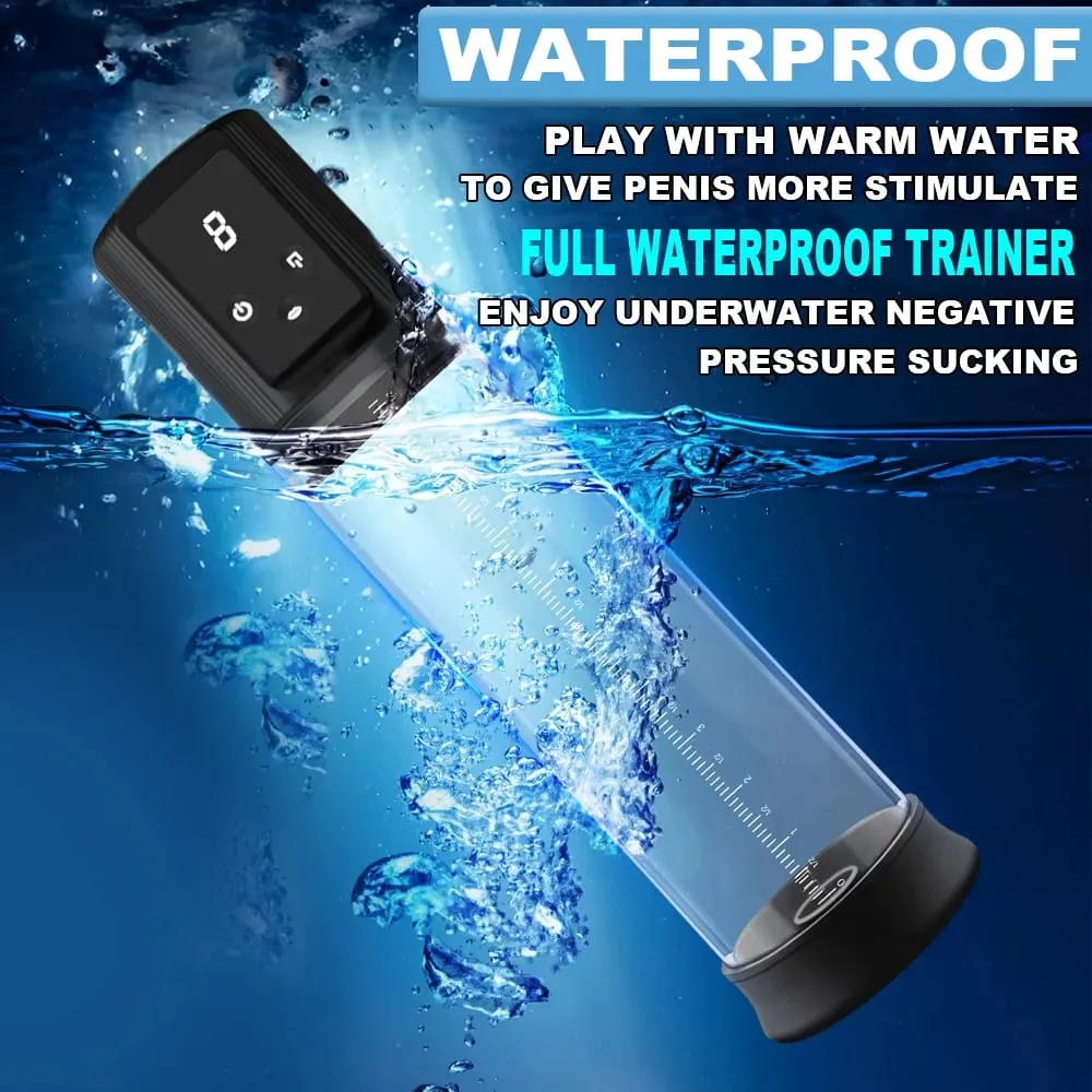Automatic Male Masturbator Air Water Extender with 9 Training Pressure and 4 Suction Modes Adult Sex Toys for Men Erection