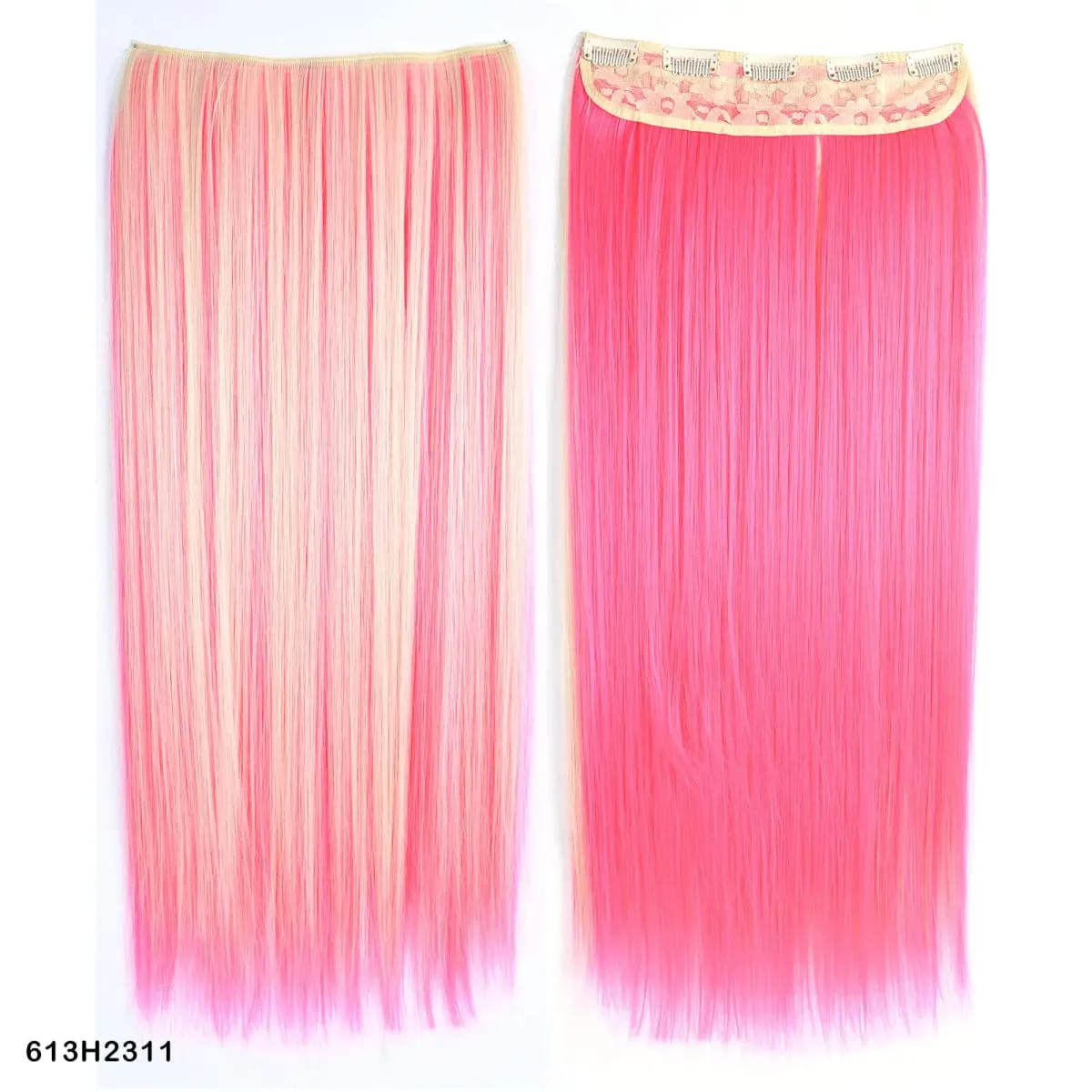 Jeedou Piano Color Hairpiece Clip-In Hair Extension 5-Clips One Piece Long Straight Synthetic Hair For Girls Ladies Daily Use