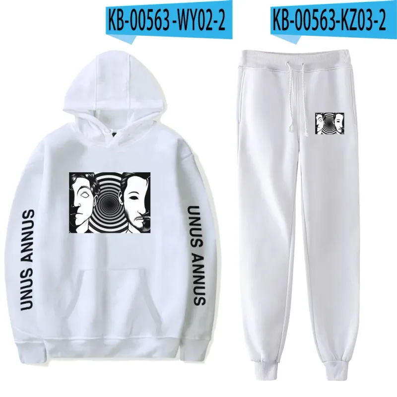 Popular Comfortable Unus Annus Print Sweatshirt Sweatpants Suit Hoodies+ Trousers Suit Boys/Girls 2 Piece Set Clothes — image 30