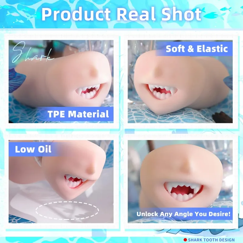 YUU Mouth Male Masturbator Real Mouth Deep Throat Pocket Pussy Blowjob with Fangs Tongue Sea Predator Masturbation Toys Oral Sex — image 5