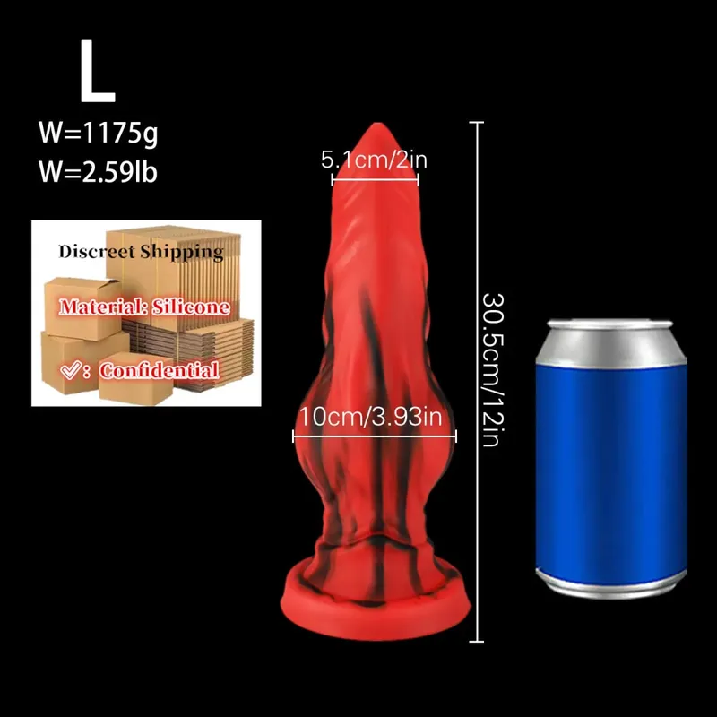 Τεράστια σιλικόνη Fantasy Anal Dildo Anal Plug Προστάτη Σεξ για Άντρες Γυναίκες Big Knot Dog Dildo Βεντούζα βεντούζα πισινό κόκορα Sex Toys18 — image 9
