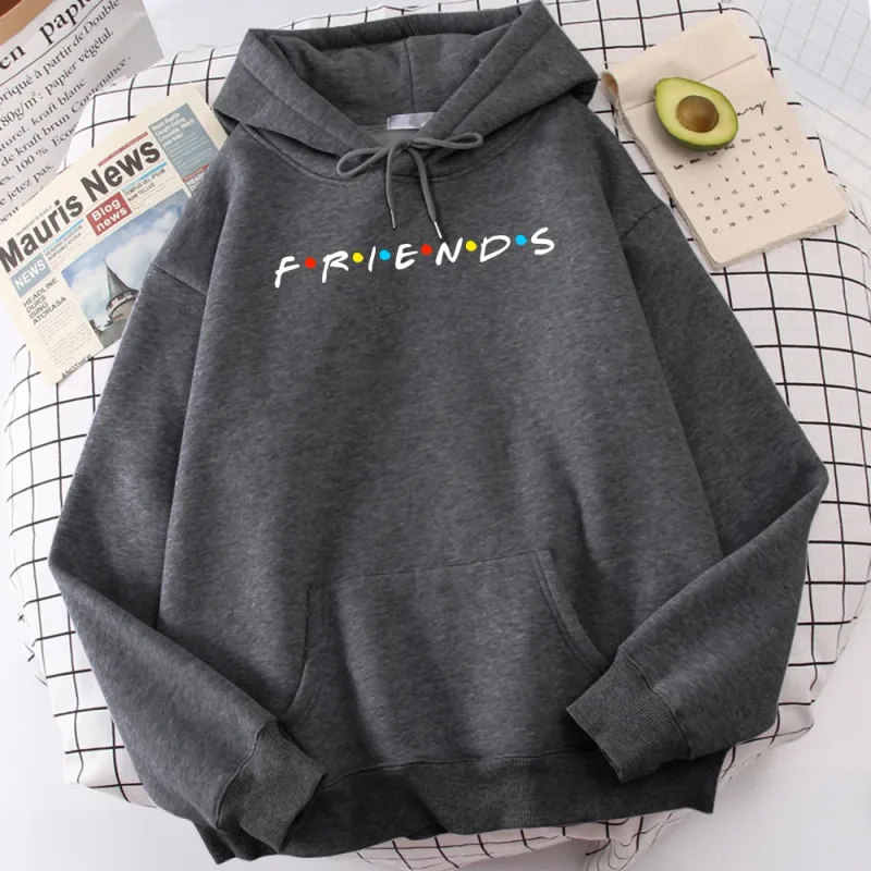 Sitcom Movie Friends Tryckt Luvtröja för män Koreansk fleecetröja Enkel Crewneck Hooded Street Oversize Höst Herrkläder — image 10
