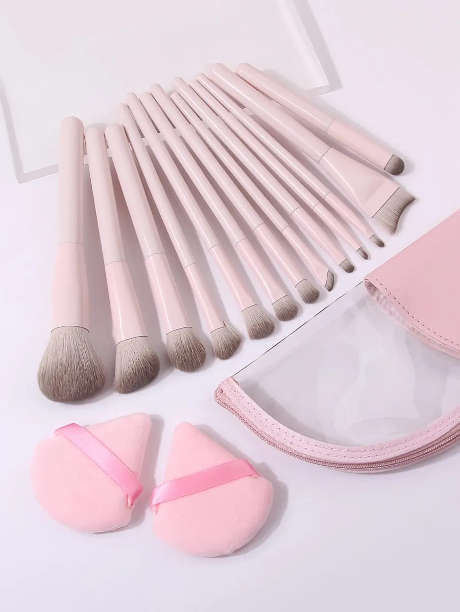 Ensemble de pinceaux de maquillage 16 pièces, avec bouffantes de poudre triangulaires et sac de rangement pour fond de teint, Blush, fard à paupières, Kit de maquillage complet pour le visage — image 6