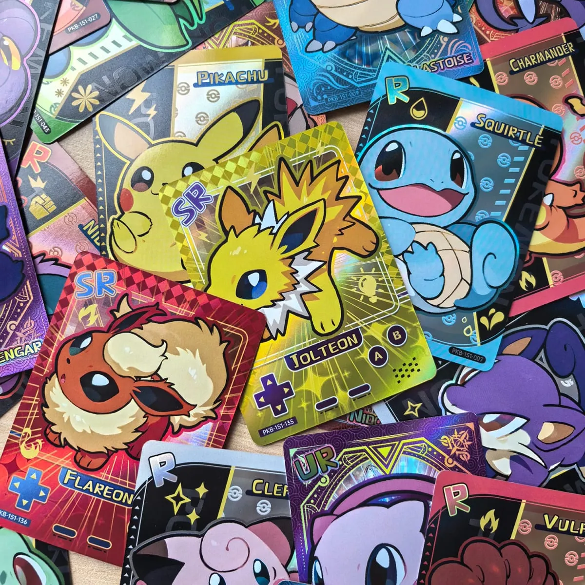 Shiny 59Pcs PokeBaBy Cute DIY Card Pokemon Holographic 1996 Q151 Anime Version Classical Collection Cards Gengar Charizard — image 5