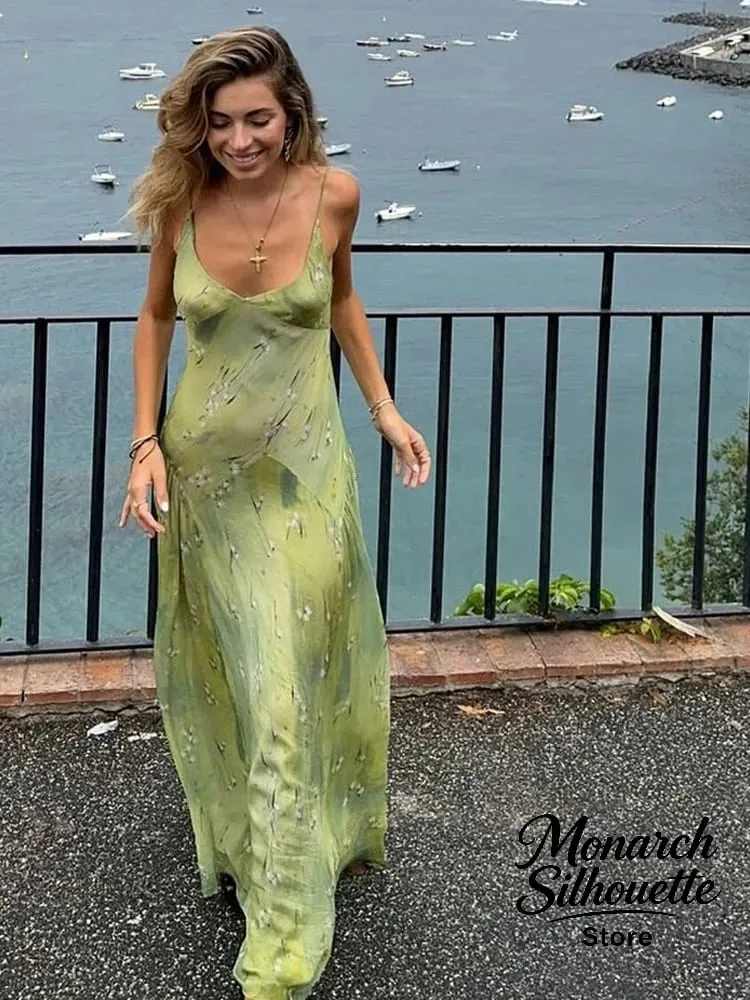 Chic Deep V-neck Slim Fit Long Dress Women Casual Solid Spaghetti Straps Sling Dresses 2026 Lady Elegant Party Evening Wear New — image 2