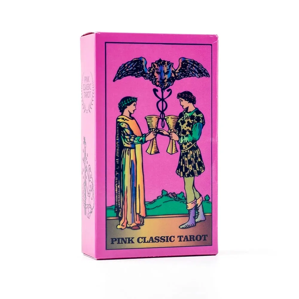 10.3*6cm Pink Neon Style Tarot Deck 78pcs - Classic Rider-Waite Smith Vibrant Trippy Cards