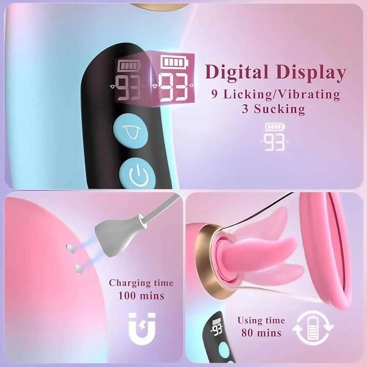 5IN1 Clitoris Sucker Vibrator Tongue Licking Nipple Vagina Massager APP Control Clit Stimulator LCD Display Sex Toy for Women