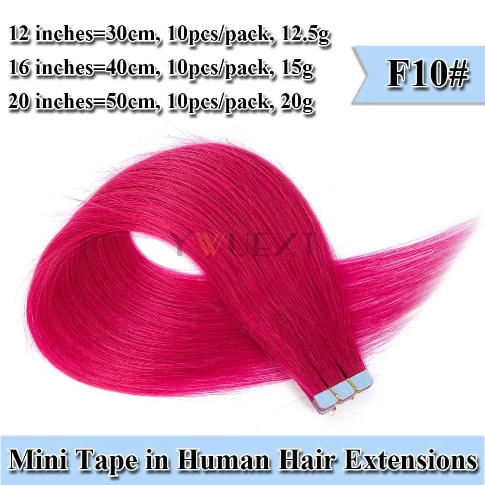 12-20 Inches Mini Tape in Human Hair in Fancy Colors Natural Straight Seamless Tape Hair Extensions for Outlet Hairstyles — image 4