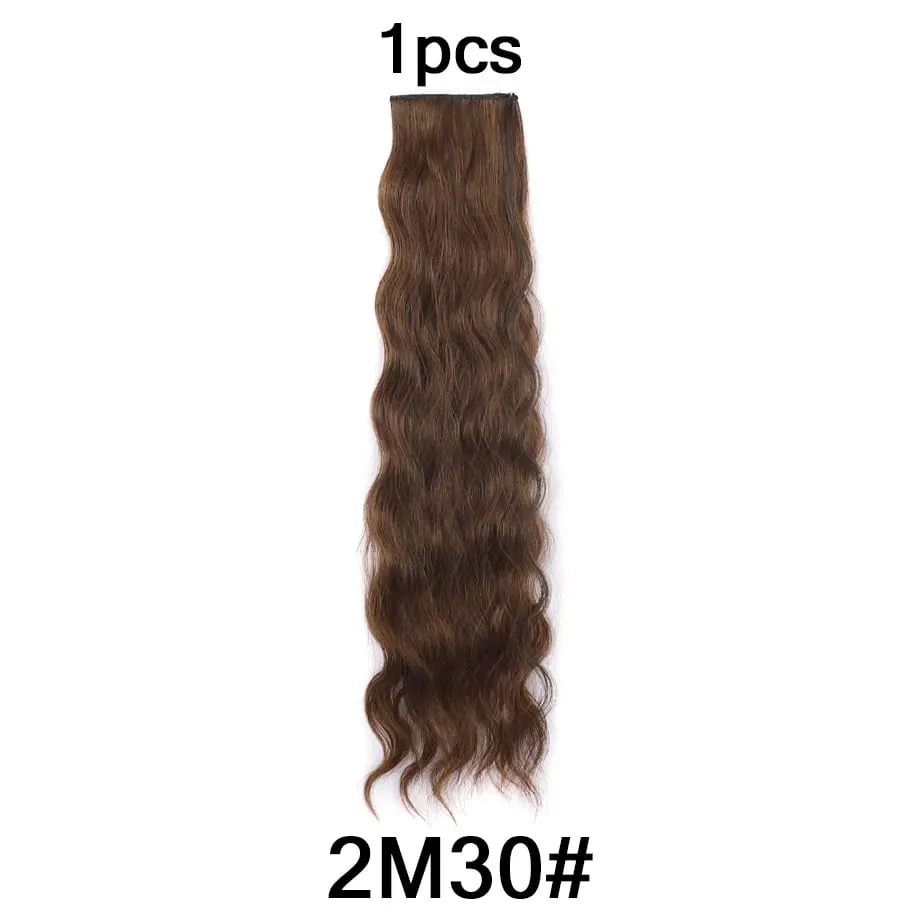 Clip in Hair Extension for Women - 3 Pcs Thick Double Weft Long Wavy Soft Synthetic Blends Well Hair Extension 20inch Dark Brown — image 11