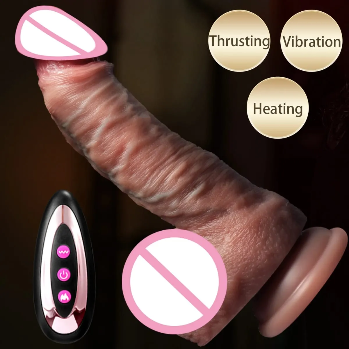 Realistic Dildo Telescopic Vibrator Female Masturbator Thrusting Big Dick Silicone Masturbation Penis Adult Sex Toys For Women