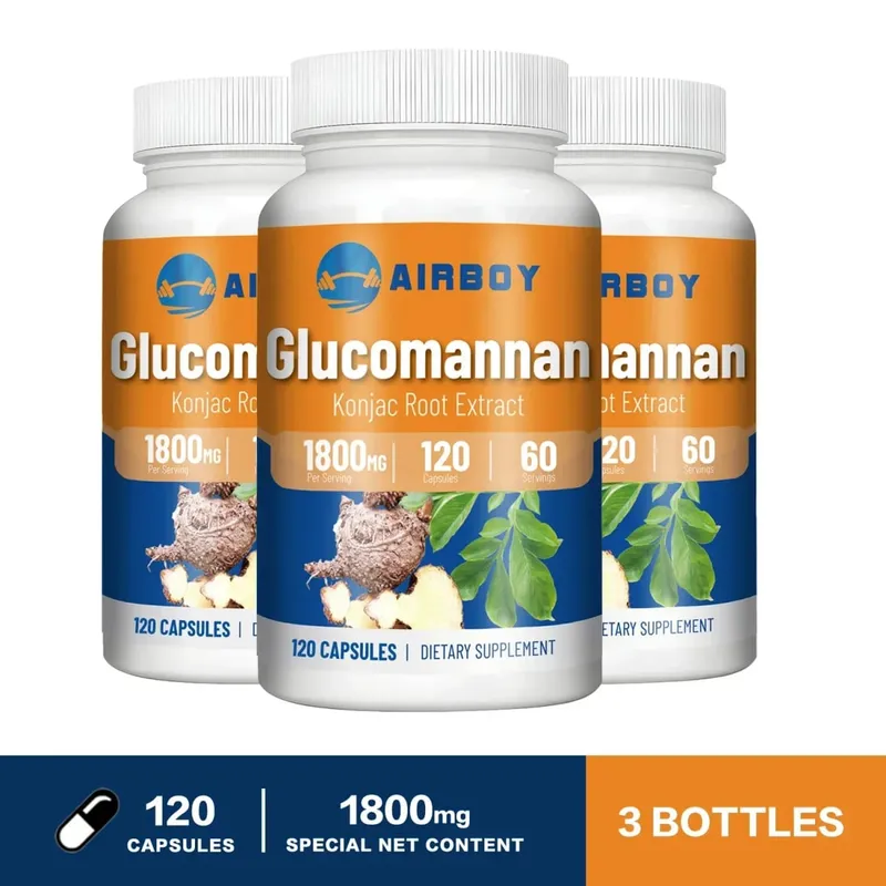 Glucomannan 1800mg - Promotes Energy Production Increases Satiety Appetite Suppressant Supplement