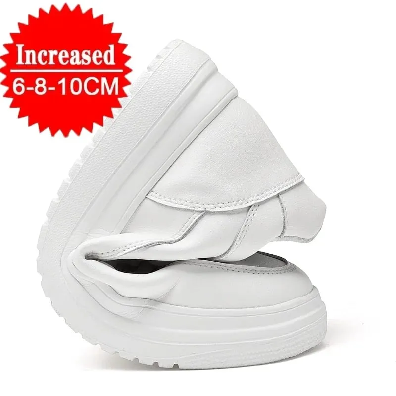 High Quality Men Sneakers Elevator Shoes for Men Fashion Casual Shoes Comfortable Leather Sports Shoes Height Increase 6/8/10cm — image 7