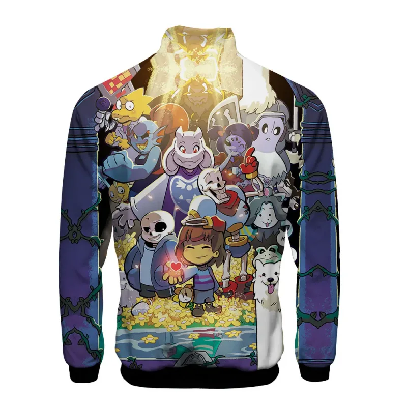 Luxo popular sans undertale 3d impressão zíper raglan jaqueta blusão meninos/meninas confortáveis gola jaquetas casacos — image 5