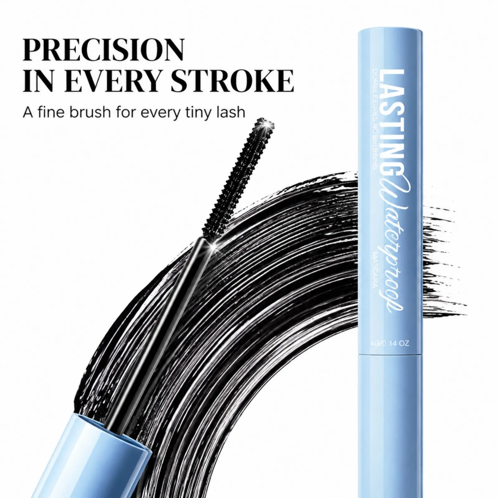 Curling Mascara Long Lasting Waterproof Smudge Proof Volumizing Eye Makeup Nourishing Formula Black Silk Fibre Mascara 4g — image 4