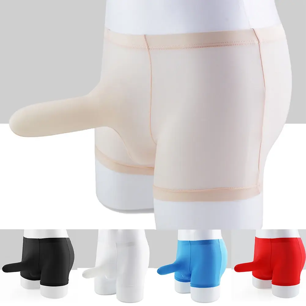 Sexy roupa interior masculina elefante nariz bainha briefs de seda gelo respirável pele-amigável cuecas tentação roupa interior erótica — image 2