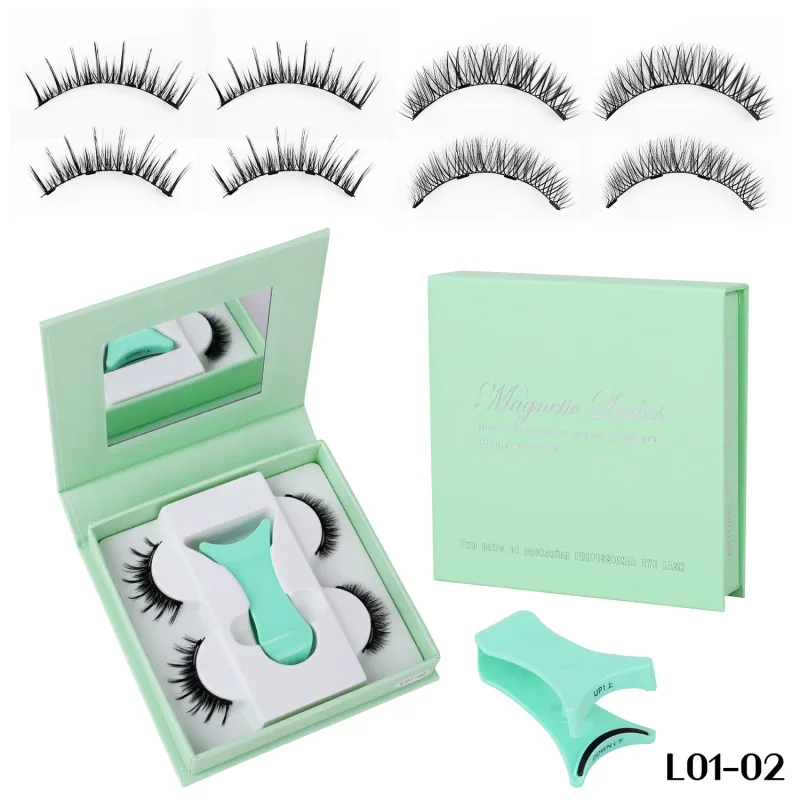 2 Pairs Magnetic False Lashes Natural Wispy Magnetic Eyelashes Portable All-in-one Case Reusable No Glue Eye Lashes Customized — image 11