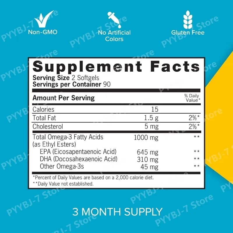 Fish Oil Omega 3 Mini Softgels 1000mg EPA + DHA Ultra Pure Supplements Heart Health Support Easy To Swallow Minis 180 Count