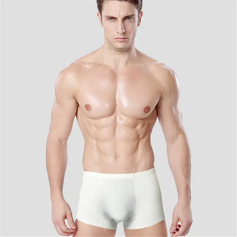 Celana Dalam Pria Warna Solid Pria Boxer Sutra Es Mulus Pakaian Dalam Seksi Ultratipis Celana Pendek Bagasi Keren Musim Panas — image 4