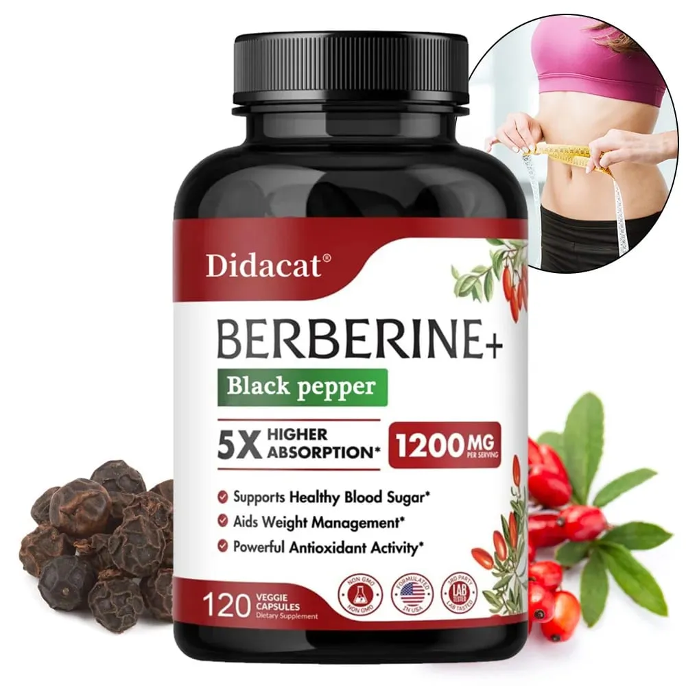 1200 MG Premium Berberine Supplement Kapsler understøtter immunsystemet Kardiovaskulært hjerte og mave-tarm velvære — image 1
