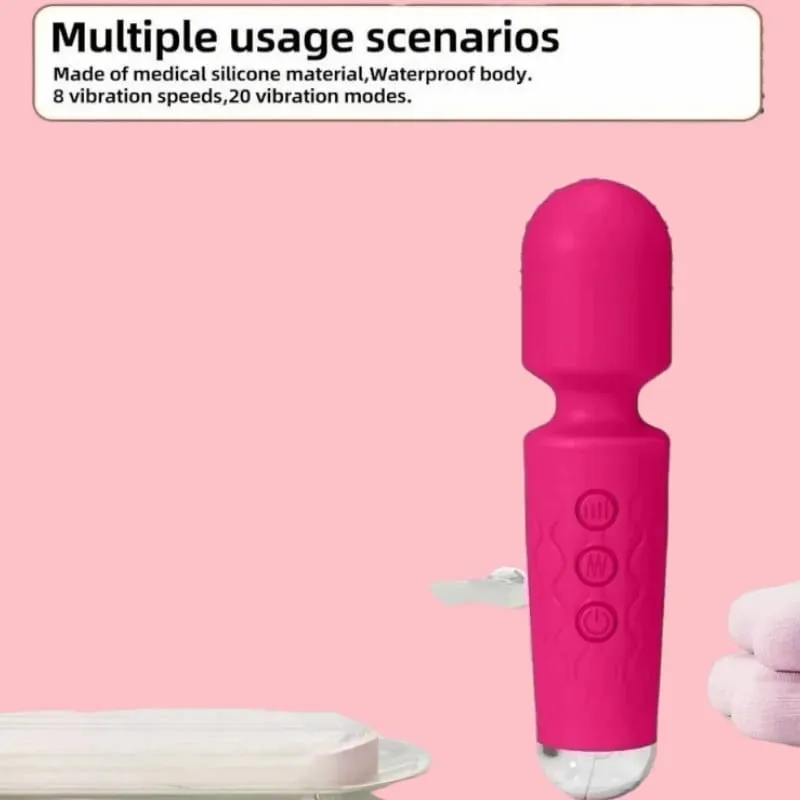 20 hastigheter Magic Wand Vibrator G-Spot klitorisstimulator Uppladdningsbar vattentät massager sexleksak för kvinnor — image 3
