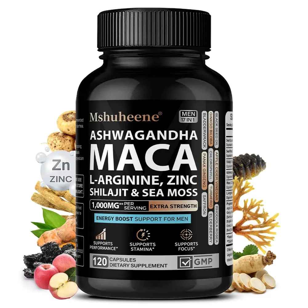 Mistura de Suplemento Melhorador - L-Arginina + Maca + Ashwagandha Resistência Crescimento Muscular Função Vascular Circulação Sanguínea — image 1