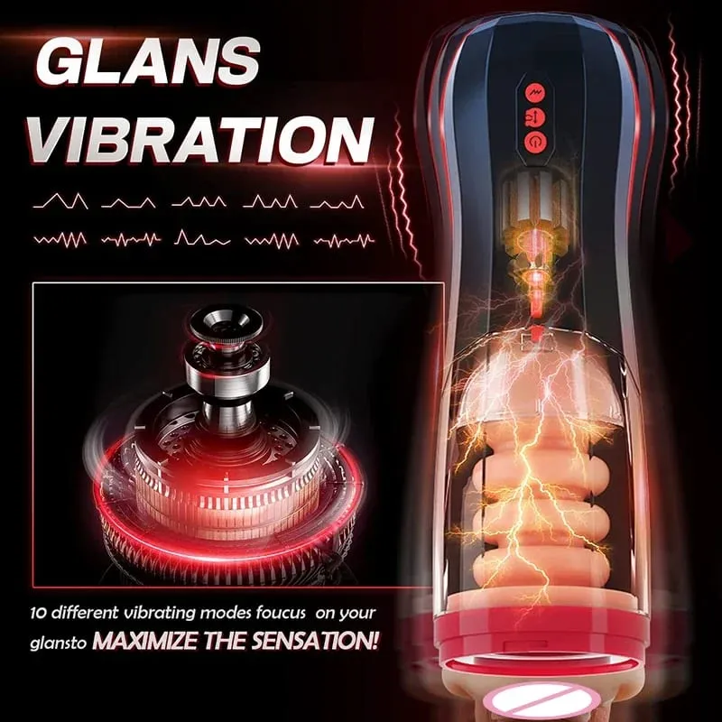 Masturbateur mâle rétractable entièrement automatique chatte de poche vibrateur Anal Vaginal tasse d'avion jouets sexuels pour adultes pour hommes — image 2