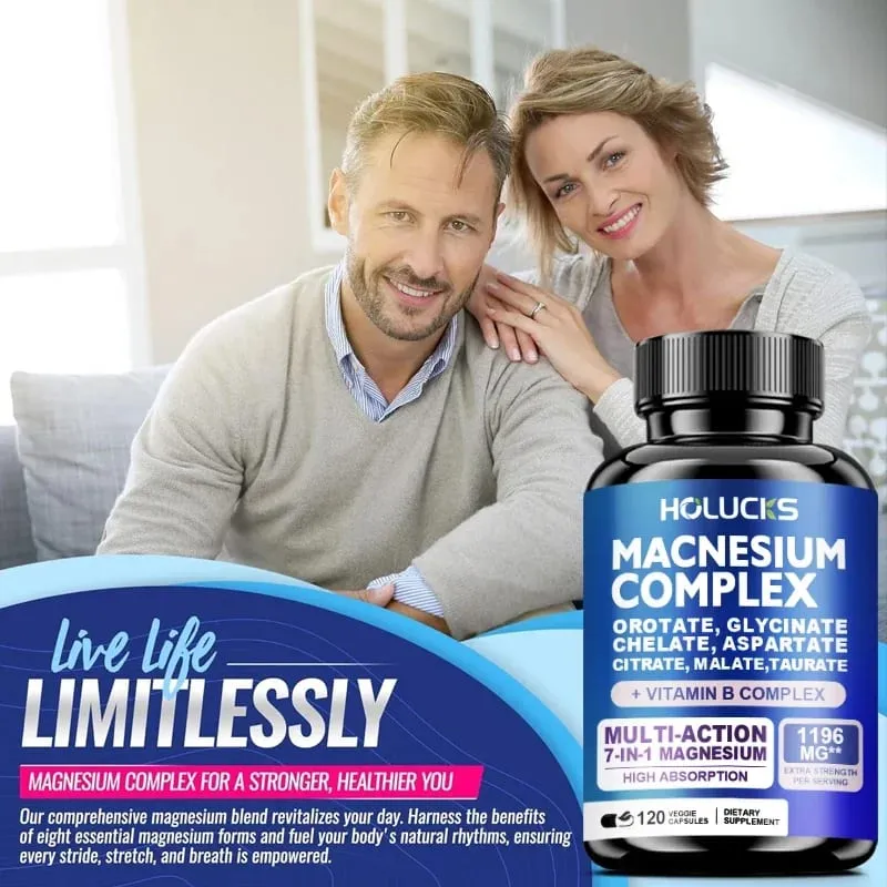 Suplemen Magnesium Kompleks 1000mg dengan Vitamin C E B1 B2 B6 B12 Chelated Magnesium Glycinate Malate Taurate & Sitrat — image 6