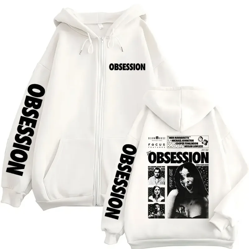 Horror Movie Obsession Nikki Zipper Hoodies Men's Women Casual Gothic Loose Long Sleeves Zip Up Hooded Sweatshirts Jackets Coats — image 3