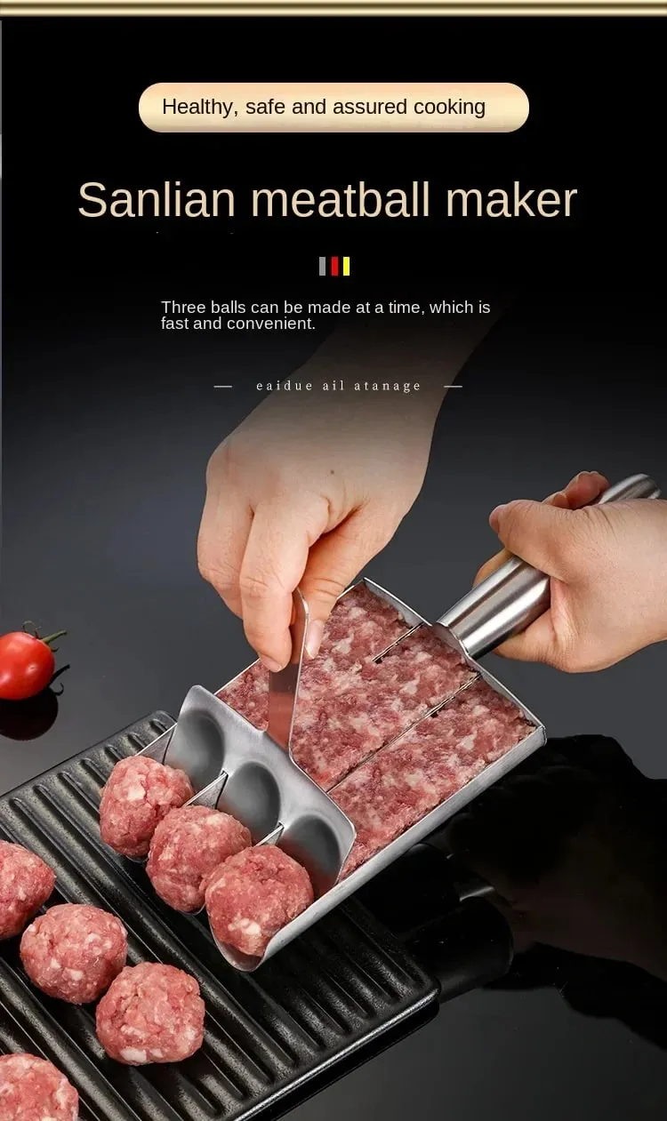Easy-Release Non-Stick Meatball Maker Set - Manual Meatball Spoon for Effortless Fish Balls-Ideal Kitchen Tool for Home Cooking — image 7