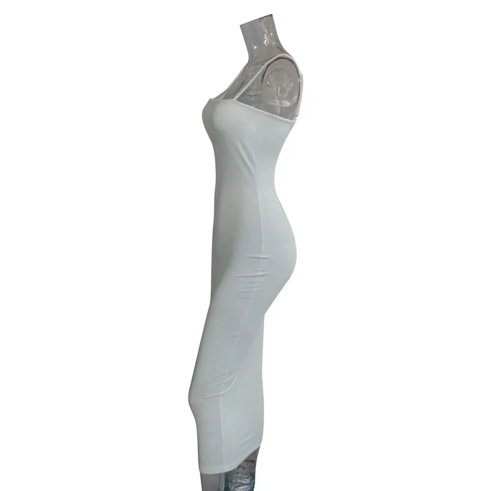JZ461 Vestido feminino de verão longo estilingue vestido clube sexy com suspensório — image 5