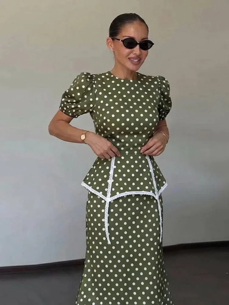 Vestido feminino estampa floral cetim gargantilha pescoço manga bufante cintura peplum vestidos maxi elegante vintage praia festa bodycon para mulheres — image 5