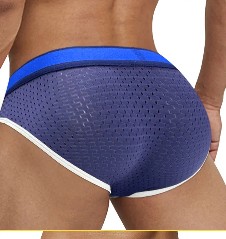Cueca masculina de malha emagrecedora, cintura baixa, bolsa convexa em u, cintura elástica, respirável, cueca jockstrap colorida — image 24