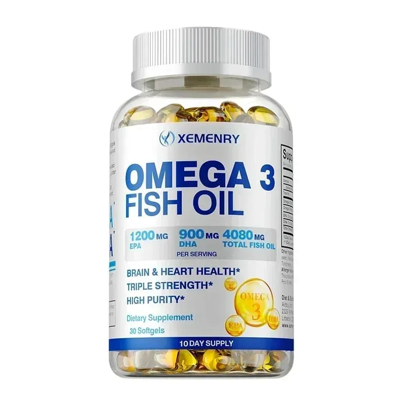 Óleo de peixe ômega-3 - melhora a concentração da memória e a cognição, promove a saúde do cérebro e dos olhos, melhora a função imunológica — image 9