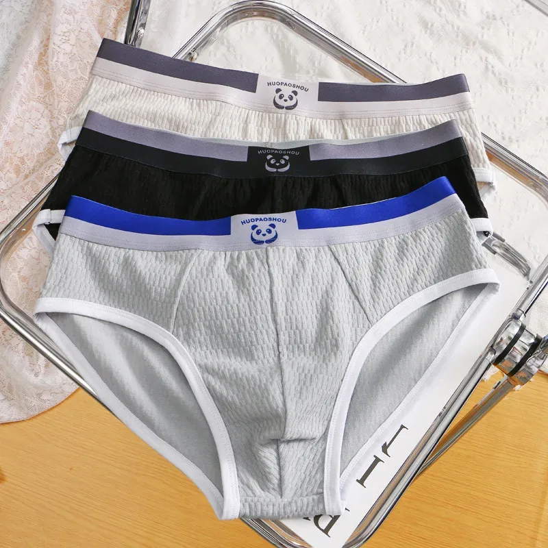 Mga Bagong Panti ng Lalaki Mga Lalaki Sexy na Kasuotang panloob na Teenage Cotton Panties Triangle Pants Malaking Sukat Simple Breathable Manipis na Tide Shorts — image 3
