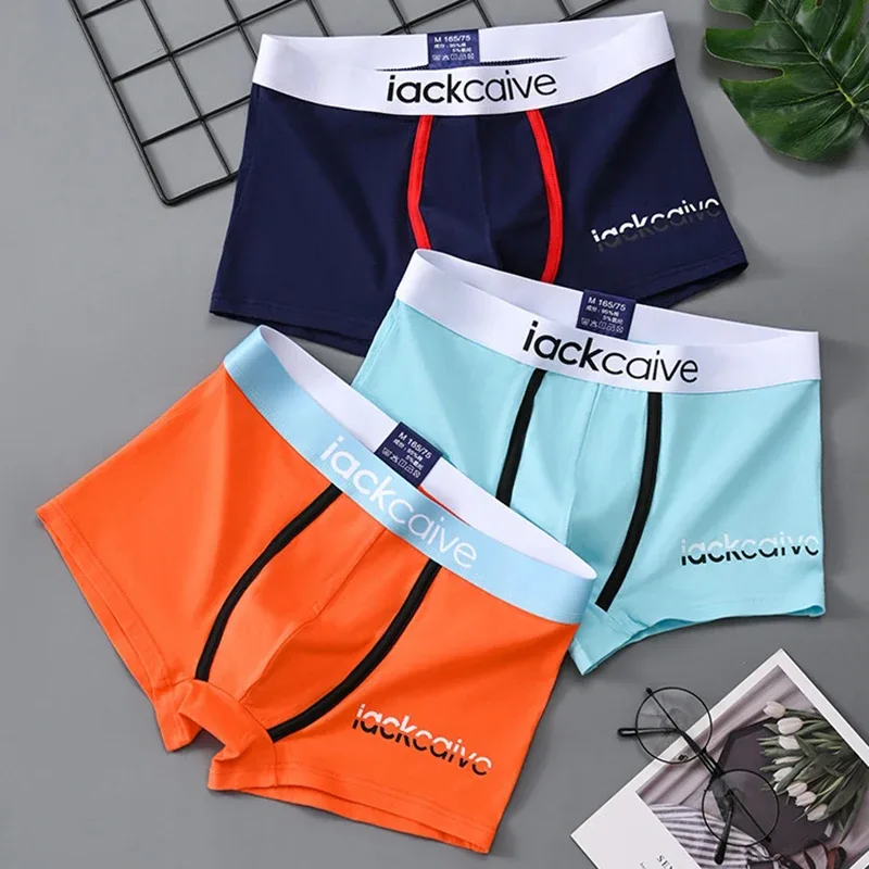 3 pçs calcinha masculina de algodão boxers masculino respirável homem boxer impresso cuecas confortáveis shorts masculinos roupa interior M-3XL — image 25