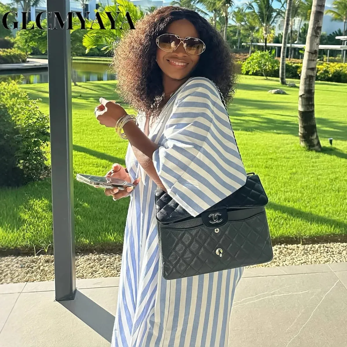 2026 Fall Holiday Half Sleeve Striped Print V-Neck Loose Long Dress Street Africa Women Party Vestidos Dresses Vestidos — image 5