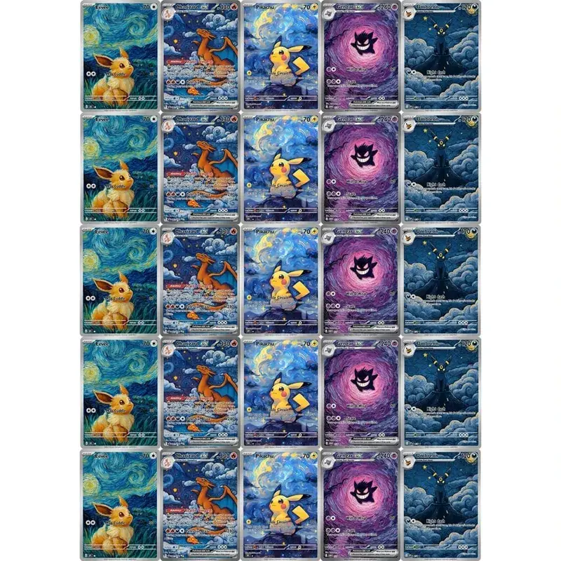 Collection Cards Eevee Gengar Umbreon DIY PTCG Game Cards Shining Creativity Rare Holographic Cards Gift — image 7