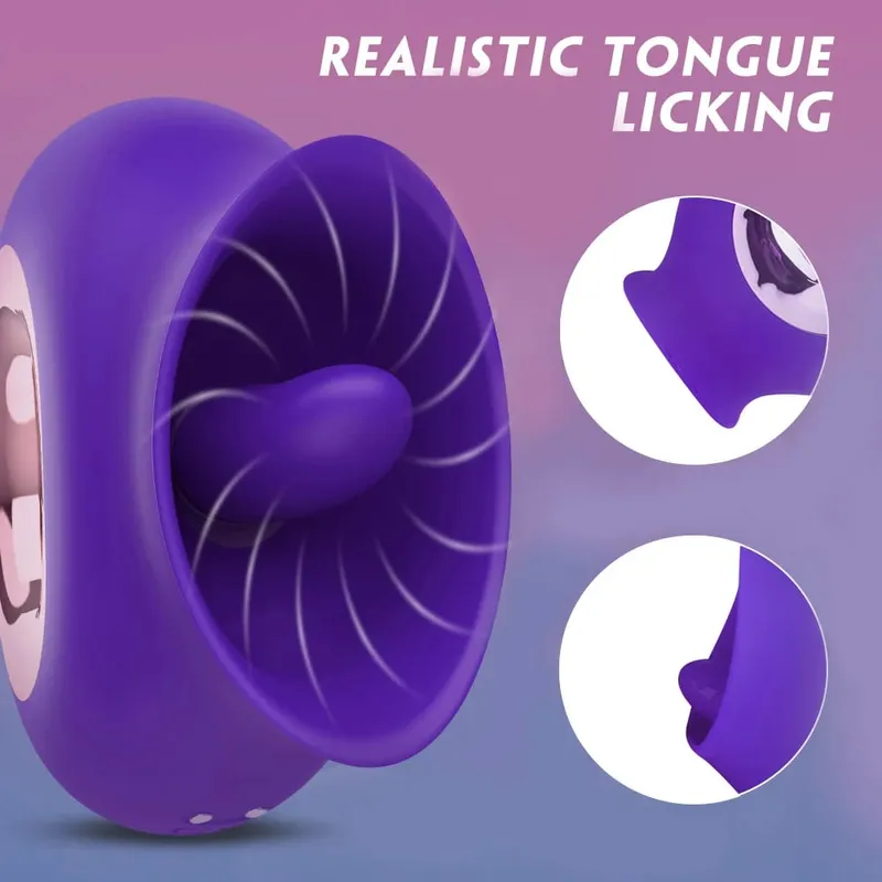 Clitoris Tungan Slickande Vibrator 9 Speed Nipples Clit Sexleksak för kvinnor Avsugning G Spot Orgasm Stimulator Kvinnlig onanileksak — image 3
