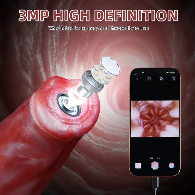 Plugue anal longo de silicone com função de endoscópio inteligente, ponto G, estimulação profunda, brinquedos sexuais, câmera, luz de LED, exploração corporal — image 3