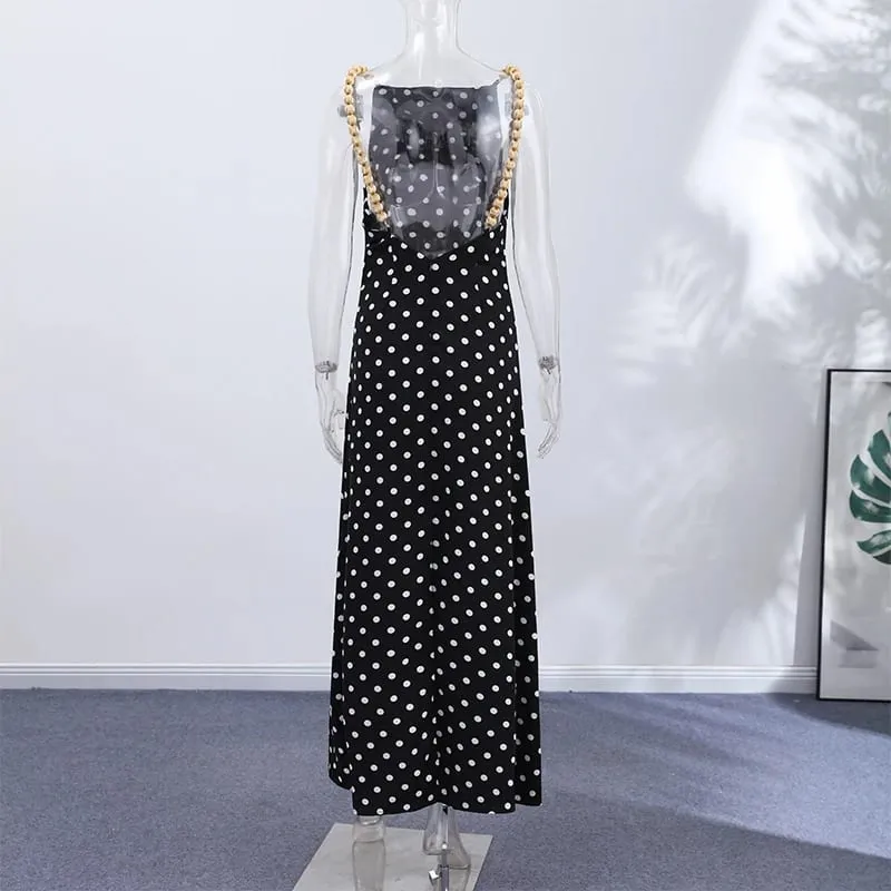 Sexy Bead Strap Maxi Dresses Women's Slim Sleeveless Backless Waist-cinching Hip-wrap Dress 2026 New Ladies Summer Evening Grown — image 7