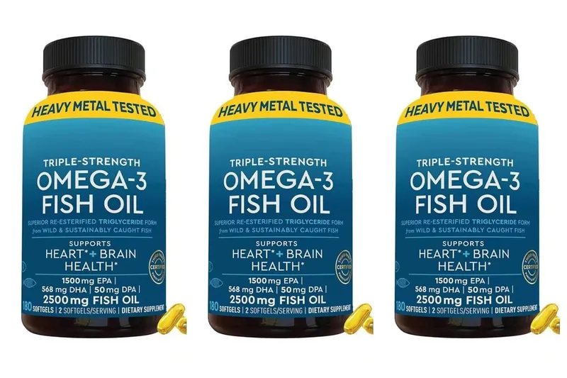 Omega-3 Fish Oil Softgels 2500mg EPA DHA DPA RTG Form 180 Count Non-GMO Gluten Free Daily Wellness Supplement for Adults — image 8